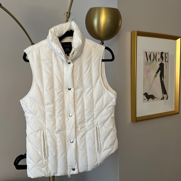 Vintage inspired, white 100% down puffer vest | Size S - Picture 1 of 2